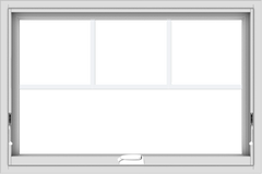 WDMA 36x24 (35.5 x 23.5 inch) White Vinyl uPVC Crank out Awning Window with Fractional Grilles