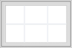 WDMA 36x24 (35.5 x 23.5 inch) White Vinyl UPVC Crank out Casement Window with Colonial Grids Exterior