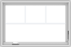 WDMA 36x24 (35.5 x 23.5 inch) White Vinyl UPVC Crank out Casement Window with Fractional Grilles