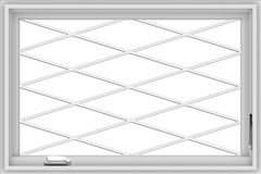 WDMA 36x24 (35.5 x 23.5 inch) White Vinyl UPVC Crank out Casement Window without Grids with Diamond Grills