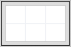 WDMA 36x24 (35.5 x 23.5 inch) White uPVC Vinyl Push out Awning Window with Colonial Grids Exterior