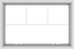 WDMA 36x24 (35.5 x 23.5 inch) White uPVC Vinyl Push out Awning Window with Fractional Grilles