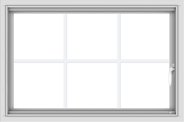 WDMA 36x24 (35.5 x 23.5 inch) White uPVC Vinyl Push out Casement Window with Colonial Grids Interior