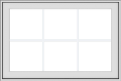 WDMA 36x24 (35.5 x 23.5 inch) White uPVC Vinyl Push out Casement Window with Colonial Grids Exterior