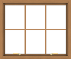 WDMA 36x30 (35.5 x 29.5 inch) Oak Wood Green Aluminum Push out Awning Window with Colonial Grids Interior