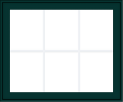 WDMA 36x30 (35.5 x 29.5 inch) Oak Wood Green Aluminum Push out Awning Window with Colonial Grids Exterior