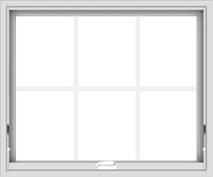 WDMA 36x30 (35.5 x 29.5 inch) White Vinyl uPVC Crank out Awning Window with Colonial Grids Interior