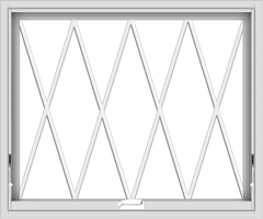 WDMA 36x30 (35.5 x 29.5 inch) White Vinyl uPVC Crank out Awning Window without Grids with Diamond Grills