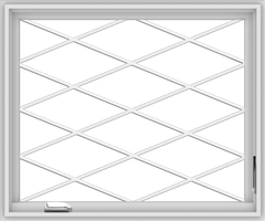 WDMA 36x30 (35.5 x 29.5 inch) White Vinyl UPVC Crank out Casement Window without Grids with Diamond Grills