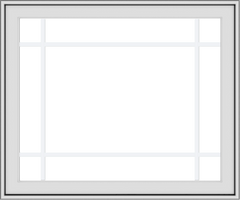 WDMA 36x30 (35.5 x 29.5 inch) White uPVC Vinyl Push out Casement Window with Prairie Grilles