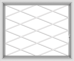 WDMA 36x30 (35.5 x 29.5 inch) White uPVC Vinyl Push out Casement Window without Grids with Diamond Grills