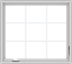 WDMA 36x32 (35.5 x 31.5 inch) White Vinyl UPVC Crank out Casement Window without Grids