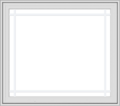 WDMA 36x32 (35.5 x 31.5 inch) White Vinyl UPVC Crank out Casement Window with Prairie Grilles