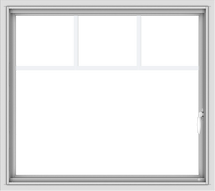 WDMA 36x32 (35.5 x 31.5 inch) White uPVC Vinyl Push out Casement Window with Fractional Grilles