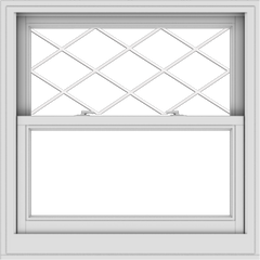 WDMA 36x36 (35.5 x 35.5 inch)  Aluminum Single Double Hung Window with Diamond Grids