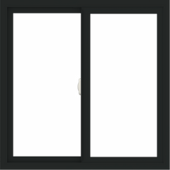 WDMA 34x34 (33.5 x 33.5 inch) Vinyl uPVC Black Slide Window without Grids Interior