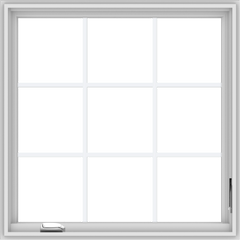 WDMA 36x36 (35.5 x 35.5 inch) White Vinyl UPVC Crank out Casement Window without Grids