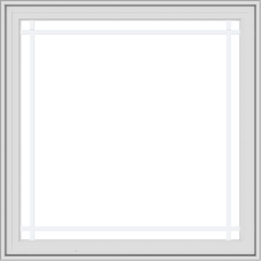 WDMA 34x34 (33.5 x 33.5 inch) White Vinyl UPVC Crank out Casement Window with Prairie Grilles