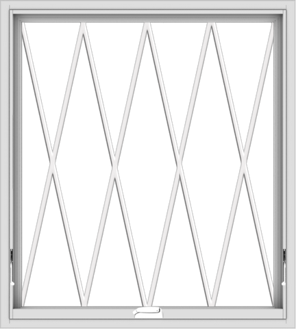 WDMA 36x40 (35.5 x 39.5 inch) White Vinyl uPVC Crank out Awning Window without Grids with Diamond Grills