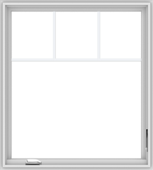 WDMA 36x40 (35.5 x 39.5 inch) White Vinyl UPVC Crank out Casement Window with Fractional Grilles