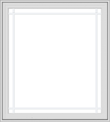 WDMA 36x40 (35.5 x 39.5 inch) White Vinyl UPVC Crank out Casement Window with Prairie Grilles