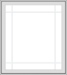 WDMA 36x40 (35.5 x 39.5 inch) White uPVC Vinyl Push out Casement Window with Prairie Grilles