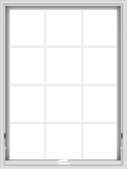 WDMA 36x48 (35.5 x 47.5 inch) White Vinyl uPVC Crank out Awning Window with Colonial Grids Interior