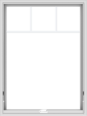 WDMA 36x48 (35.5 x 47.5 inch) White Vinyl uPVC Crank out Awning Window with Fractional Grilles