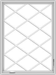 WDMA 36x48 (35.5 x 47.5 inch) White Vinyl UPVC Crank out Casement Window without Grids with Diamond Grills