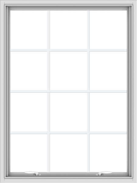 WDMA 36x48 (35.5 x 47.5 inch) White uPVC Vinyl Push out Awning Window with Colonial Grids Interior