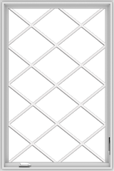 WDMA 36x54 (35.5 x 53.5 inch) White Vinyl UPVC Crank out Casement Window without Grids with Diamond Grills