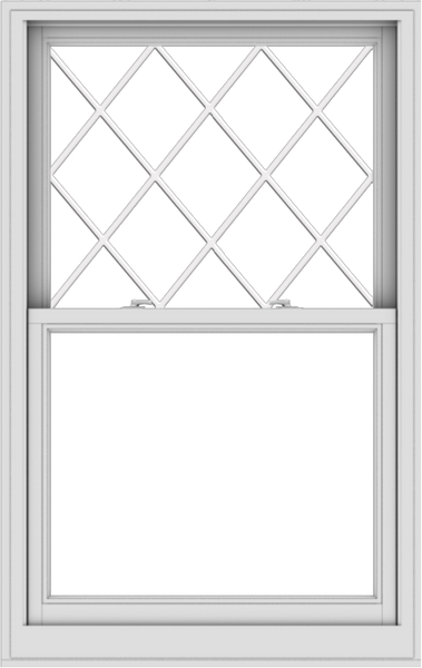 WDMA 36x57 (35.5 x 56.5 inch)  Aluminum Single Double Hung Window with Diamond Grids