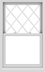 WDMA 36x57 (35.5 x 56.5 inch)  Aluminum Single Double Hung Window with Diamond Grids