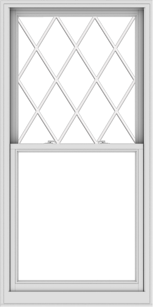 WDMA 36x72 (35.5 x 71.5 inch)  Aluminum Single Double Hung Window with Diamond Grids