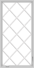 WDMA 36x72 (35.5 x 71.5 inch) White Vinyl UPVC Crank out Casement Window without Grids with Diamond Grills