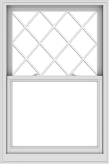 WDMA 38x57 (37.5 x 56.5 inch)  Aluminum Single Double Hung Window with Diamond Grids