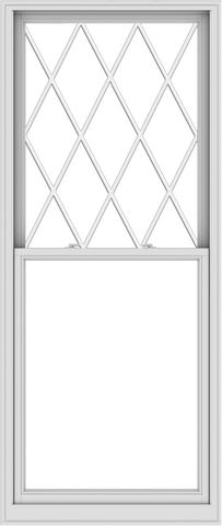 WDMA 38x90 (37.5 x 89.5 inch)  Aluminum Single Double Hung Window with Diamond Grids