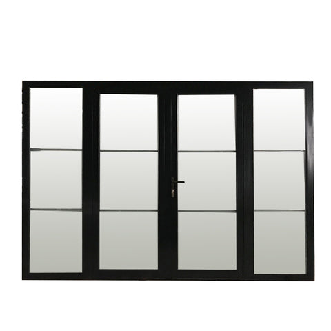 China WDMA Thermal Break Aluminum French Doors Hinged Door with Side Lite German Hardware