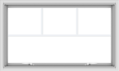 WDMA 40x24 (39.5 x 23.5 inch) White uPVC Vinyl Push out Awning Window with Fractional Grilles