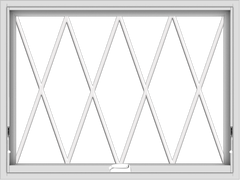 WDMA 40x30 (39.5 x 29.5 inch) White Vinyl uPVC Crank out Awning Window without Grids with Diamond Grills