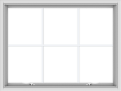 WDMA 40x30 (39.5 x 29.5 inch) White uPVC Vinyl Push out Awning Window with Colonial Grids Interior