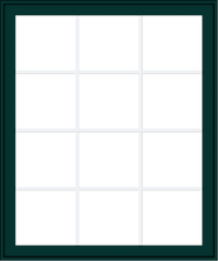 WDMA 40x48 (39.5 x 47.5 inch) Oak Wood Green Aluminum Push out Awning Window with Colonial Grids Exterior