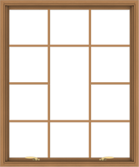 WDMA 40x48 (39.5 x 47.5 inch) Oak Wood Green Aluminum Push out Awning Window without Grids with Victorian Grills