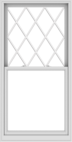 WDMA 40x78 (39.5 x 77.5 inch)  Aluminum Single Double Hung Window with Diamond Grids