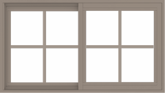 WDMA 42x24 (41.5 x 23.5 inch) Vinyl uPVC Brown Slide Window with Colonial Grids Exterior