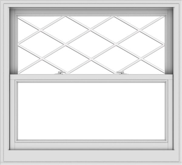 WDMA 44x40 (43.5 x 39.5 inch)  Aluminum Single Double Hung Window with Diamond Grids