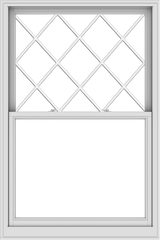 WDMA 44x66 (43.5 x 65.5 inch)  Aluminum Single Double Hung Window with Diamond Grids