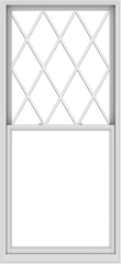 WDMA 44x96 (43.5 x 95.5 inch)  Aluminum Single Double Hung Window with Diamond Grids