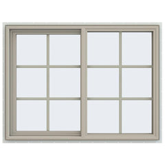 48x36 47.5x35.5 Vinyl PVC Sliding Window With Colonial Grids Grilles