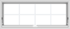 WDMA 48x20 (47.5 x 19.5 inch) White Vinyl uPVC Crank out Awning Window with Colonial Grids Interior